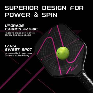 Palas de Pickleball de Fibra de Carbono Termoformadas Personalizadas, Superficie de Fricción de Carbono, Diseño Portátil, Ligero y Duradero para - Product Image 6