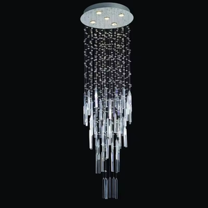 Lámpara colgante moderna de cristal K9, candelabros largos grandes para escaleras - Product Image 4