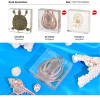 Vente chaude Résine Artisanat Taxidermie Biologique Pieuvre Acrylique Décor pour L'enseignement En Classe et Graduation Retour À L'école