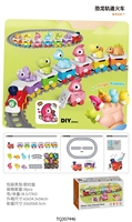 Set Kereta Api Dinosaurus/Hewan Lucu Plastik, Boneka Jari Anak, Mainan Edukasi Balita, Rel Kereta Api Warna-warni, Hadiah Ulang Tahun