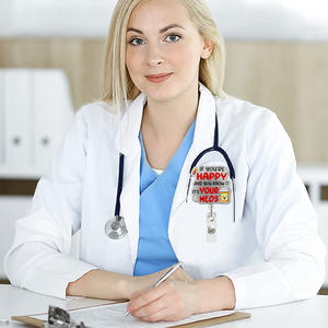 कार्टून मजेदार 'मानव दुनिया एक आदमी है' रिट्रेटेबल बैज रील एक्रिलिक आईडी नाम बैज धारक है जिसमें नर्स डॉक्टर के छात्र के लिए क्लिप के साथ क्लिप - Product Image 4