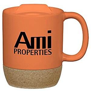 Mug en céramique avec fond en liège, logo personnalisé, isolation thermique, tasse à café robuste, cadeau promotionnel d'entreprise, écologique - Product Image 3