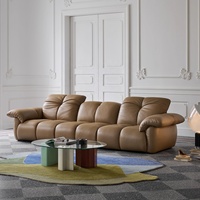 Zayshine - Juego de Sofás de Piel Auténtica de Lujo Moderno Italiano de 3 Plazas para Sala de Estar, Sofá Modular Ajustable y Funcional para Villa u Oficina