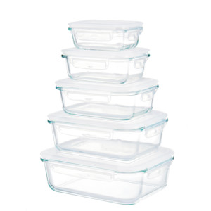 Set di 5 Contenitori in Vetro da 30 oz - Adatti per Lavastoviglie, Microonde, Congelatore e Forno - Contenitori in Vetro con Coperchi - Product Image 6
