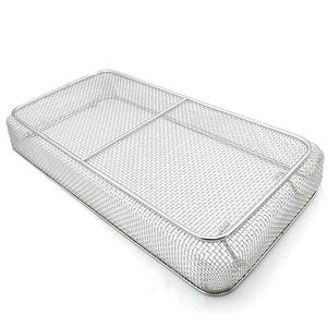 Conteneur alimentaire rectangulaire creux en acier inoxydable avec fibres végétales tressées 60x40x30cm – Durable et portable pour la cuisine - Product Image 6