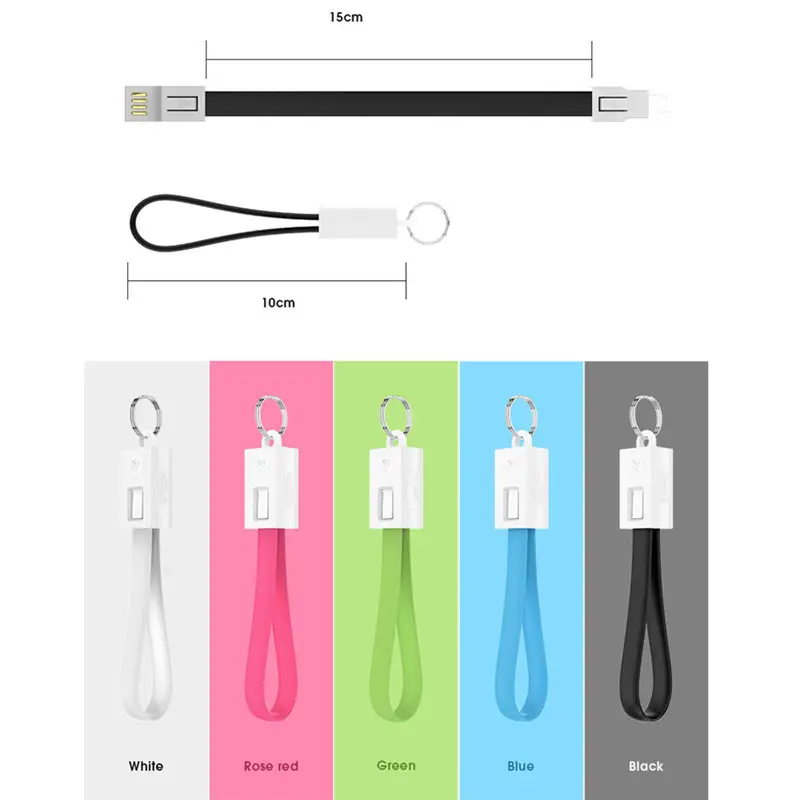 Korte Mini Sleutelhanger Usb Kabel Snel Opladen Draad Micro Usb C Type C Voor Iphone Ipod Android Charger Data Sync lading Kabels Cord