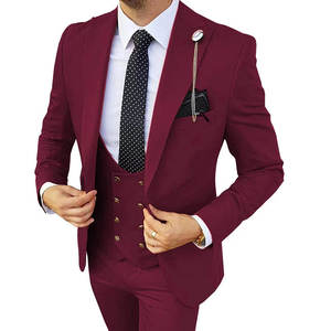 Hochwertige italienische Business-Kleid Herren Hochzeit Blazer Weste Hose 3-teilige Prom-Anzüge Set für Herren Anzüge - Product Image 3