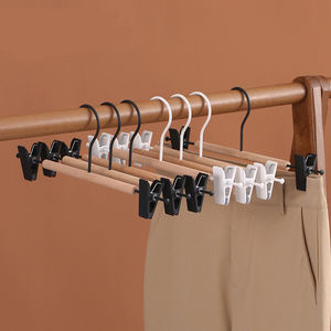 Cintre pour vêtements en <span class=keywords><strong>bois</strong></span> et en métal avec pinces, pince à jupe tendance, organisateurs de placard, cintres en <span class=keywords><strong>bois</strong></span> pour pantalons - Product Image 2