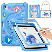 2025 casing tahan guncangan TPU silikon lumba-lumba 3D kartun lucu untuk Apple iPad Air11 2024/Air4/5/Pro11 2018/2020-2022