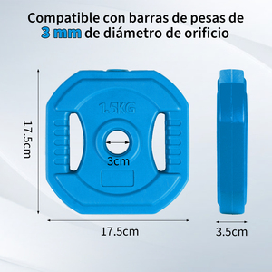 Discos de cemento reciclado de 30 mm para mancuernas, en stock en España, para levantamiento de pesas, entrenamiento de fuerza y ejercicio. - Product Image 3