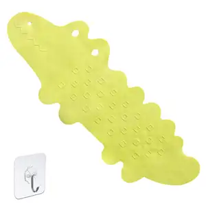 Tapis de bain en caoutchouc de Crocodile TPR environnemental, tapis de baignoire de douche dans le bain pour bébés et enfants avec ventouse puissante