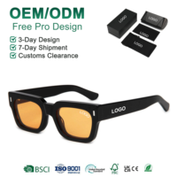 Lunettes de soleil Mellume OEM personnalisées de luxe, en acétate polarisé, surdimensionnées, faites à la main, rectangulaires, épaisses, carrées, en acétate personnalisé