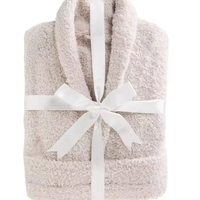 Peignoir pour femmes personnalisé grande taille de luxe Peignoir pelucheux et chaud en peluche rose blanc gris Peignoir en peluche personnalisé
