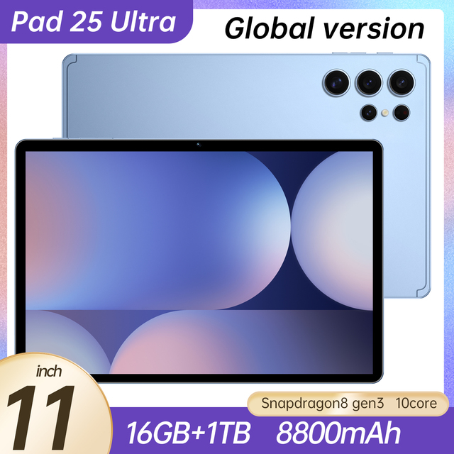 Low Price Pad 25 Ultra Smart Tablet Computer 11.0-inch HD Screen Qualcomm 16G+1TB 72MP+108MP Wi-Fi