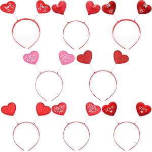 Bandeau en forme de cœur pour la Saint-Valentin pour femmes, en <span class=keywords><strong>feutre</strong></span> et plastique, paillettes brillantes, accessoires photo pour fête - Product Image 2