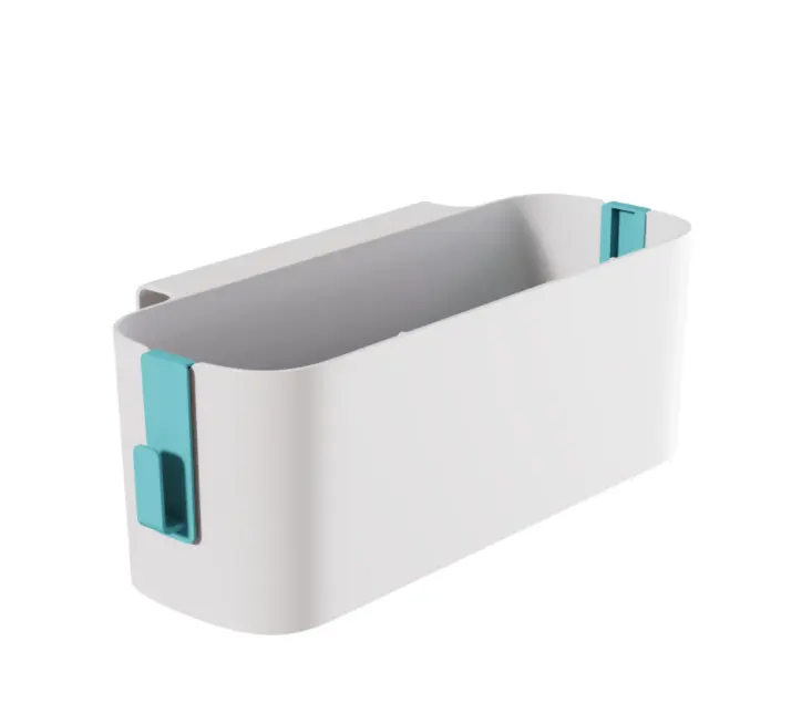 Plastic Bedroom Bedside Storage Box Bed Shelf Holder Sundries Storage box with Hook Hanging Bedside Organizer