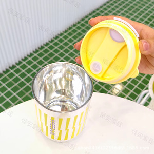Electroplated Glass Cup With Straw Pink Blue Green Yellow Color Home Office Portable Drinkware Single Cup Cover Included - Product Image 3