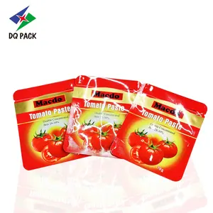 DQ PACK pochette à fermeture éclair debout en mylar personnalisée en gros pour sac d'emballage alimentaire en pâte de tomate