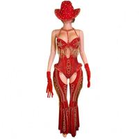 Combinaison de performance sexy pour femmes avec strass, robes tendance pour fêtes d'anniversaire, livraison directe