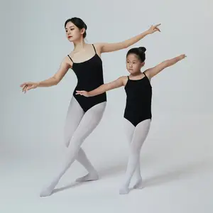 Toptan yüksek kalite Nylon naylon Spandex çocuk kız çocuk kadın yetişkin beyaz siyah pembe Tan tam ayaklı bale dans tayt