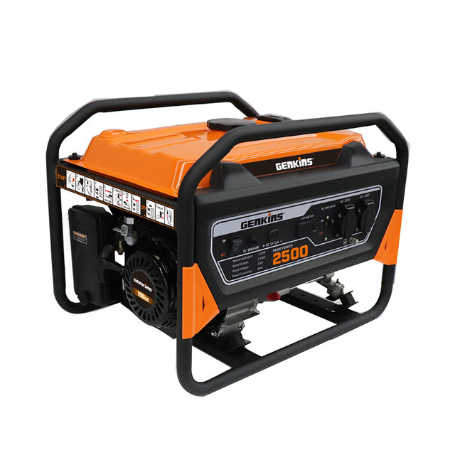 Factory Direct GENKINS GK2500 2.2KW/2.5KW Air-Cooled 4-Stroke 212cc Portable Gasoline Generator 15L Fuel Tank Recoil Start