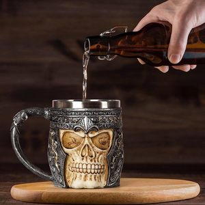 Kubek Czaszki <span class=keywords><strong>Bones</strong></span> Goblet Set Gothic Game Over Mug Skull Jarra de cerveza de acero inoxidable - Product Image 2