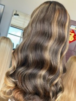 SHY 13x5 Perruque Lace Front HD sans colle, Cheveux Humains Bruts, Couleur Personnalisée Salon, Ligne de Cheveux Ondulée Pré-épilée, OEM ODM