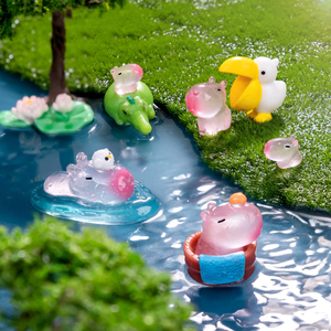 Mini Llaveros de Capibaras Figuras Luminosas de Resina DIY Animales Artesanales Adornos para Micropaisajes Plantas en Maceta Suministros de Decoración - Product Image 3