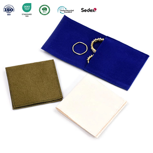Bolsa de Embalaje para Joyería de Microfibra de 6*6cm con Solapa, Personalizada OEM, Venta Caliente de Fábrica, Alta Calidad, Precio Bajo, Bolsa de Lujo para Joyería - Product Image 1