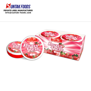 Caramelle alla Fragola Senza Zucchero con Xilitolo e Menta in Confezione Rotonda da 40g - Product Image 2