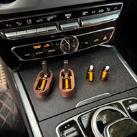 Diffuseur d'aromathérapie pour voiture ovale, flacon vide pour huile essentielle, parfum, décoration en bois de noyer noir, désodorisant, longue durée