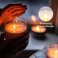 Bougie LED en verre sans flamme scintillante, 3 pièces, avec télécommande et minuterie, fonctionne sur piles, électro-plaquée gris