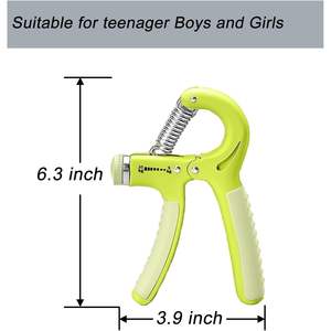 Renforceur de préhension SPDTECH, lot de 2, résistance réglable, caoutchouc vert, entraîneur d'avant-bras pour enfants et adolescents - Product Image 3