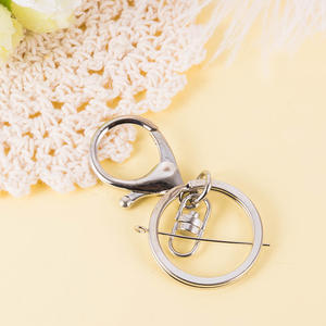 Vente en gros de crochets mousquetons en métal plaqué, fermoirs mousquetons, accessoires pour porte-clés circulaires DIY, porte-clés en métal, boucles en vrac pour la fabrication de bijoux - Product Image 3