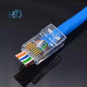 100 шт. в упаковке, высококачественный разъем Cat6 RJ45, проходной Незащищенный проходной разъем UTP, модульные разъемы RJ45 - Product Image 2