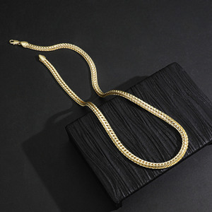 14K Gold Plated <b>Rope</b> <b>Chain</b> Necklace Multi Size Stainless Steel Twist Braided <b>Chain</b> Tarnish Free Hip Hop Jewelry for Men - Product Image 2