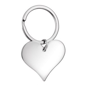 Porte-clés en argent sterling avec pendentif cœur, porte-clés en métal, cadeau pour elle - Product Image 1