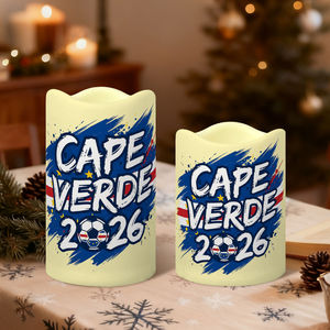 Décoration pour supporters <span class=keywords><strong>de</strong></span> football du <span class=keywords><strong>Cap</strong></span>-<span class=keywords><strong>Vert</strong></span> : Ensemble <span class=keywords><strong>de</strong></span> 3 bougies LED sans flamme personnalisées, à bord festonné, thème 2026, télécommande incluse, pour décorations <span class=keywords><strong>de</strong></span> fête - Product Image 3
