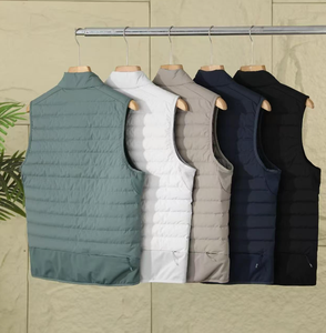 Veste d'hiver en duvet de canard blanc neutre, personnalisable avec logo, imperméable et résistante à l'usure, col montant, vente en gros - Product Image 6