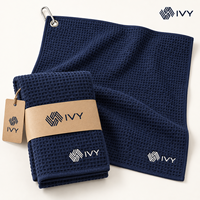 Serviette de golf brodée sur mesure avec logo et emballage de vente au détail pour les marques de distributeurs privés