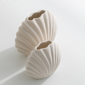 <span class=keywords><strong>Vase</strong></span> en céramique de style nordique, moderne et créatif, en forme de coquille, minimaliste, <span class=keywords><strong>blanc</strong></span>, <span class=keywords><strong>pour</strong></span> fleurs de <span class=keywords><strong>pampa</strong></span>, décoration intérieure - Product Image 3