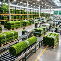 Umweltfreundlicher Hochwertiger 40MM UV-Beständiger Freizeit-Landschafts-Grünteppich Hochdichter Synthetischer Rasen Fußball-Kunstrasen