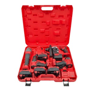 4-teiliges Lithium-Elektro werkzeugset 20V CR-V material Inklusive Schraubens chl üssel Hammer Winkels chl eifer Elektro mechanischer Bohrer Hard <span class=keywords><strong>Case</strong></span> Boxed - Product Image 1