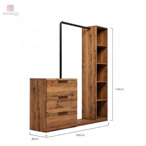MOOKOO Armadio Moderno Personalizzato in Metallo per Ingresso, Mobile Contenitore, Appendiabiti, Libreria, Panca Portascarpe Multifunzione, <span class=keywords><strong>Pannello</strong></span> da 8mm - Product Image 6