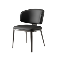 Chaise de salle à manger minimaliste moderne de luxe en métal et simili cuir pour l'ameublement de la maison
