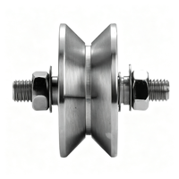 Galet de guidage à double roulement en acier inoxydable pour axe central, vis mère, poulie de guidage de fil et roue de rail pour porte coulissante