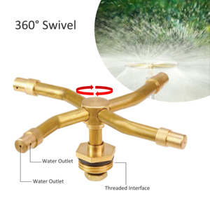 Conjunto de Conexión de Manguera y Soporte de Trípode con Engranaje de Latón de 3 Brazos de 1/2 Pulgada y Giro de 360 Grados para Riego Agrícola - Product Image 2