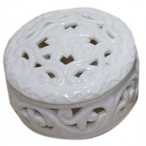 Scatola Decorativa Rotonda in Porcellana 77x70 H43 per Oggetti Preziosi - Product Image 2