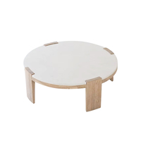 skandinavische moderne möbel wabi sabi tisch runder couchtisch aus natürlichem holz beton tischplatte eiche-beine