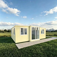Maison conteneur extensible à double aile pour site minier, solution d'habitation à isolation thermique avec structure galvanisée, directement de l'usine